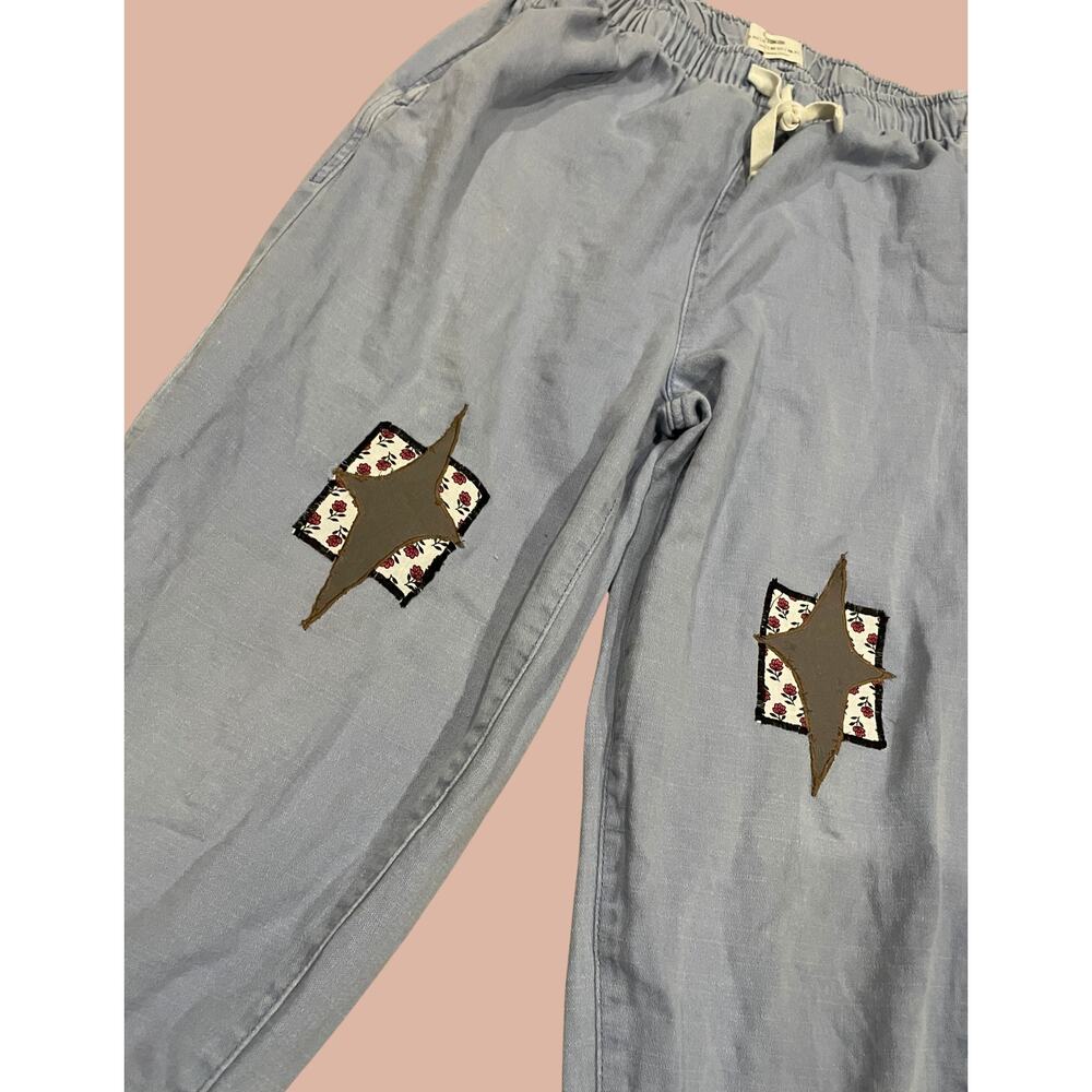 Size 4 Upcycled Denim Joggers | Boho Indie Maximalist Reworked and Recycled - Picture 4 of 5